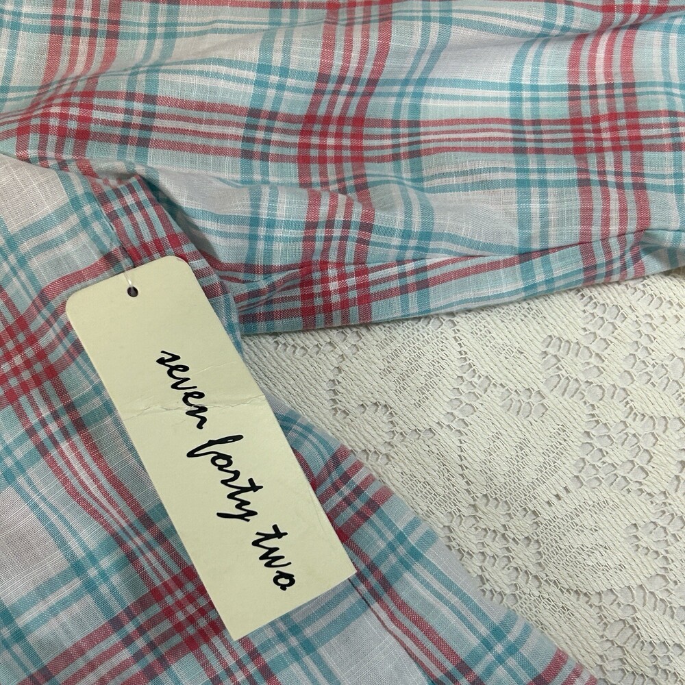 Seven Forty-Two Size M Multicolored 3/4 Sleeve Button Up Shirt - Picture 3 of 13